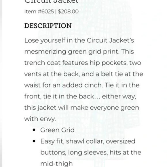 Cabi Circuit Jacket Green White Trench Coat Jacket Linen Blend Sz XS - Picture 13 of 16